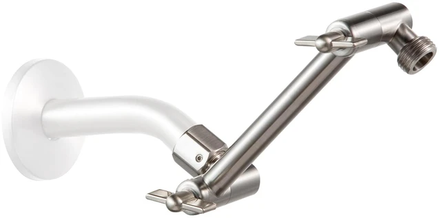 Main image of Shower Head Extension Arm, 6 in Shower Extension Arm with Locking Nut, Adjustable Shower Extender, G1/2 Connector for Fixed Shower Head & Handheld Showerhead, Brushed Nickel