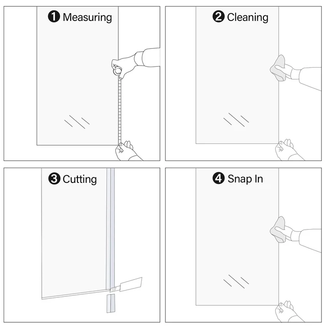Alt view image 4 of 7 - 3 Pack 3/8" x 39" Shower Door Side Seal Door, Shower Door Sweep Shower Side Seal for 3/8'' (10mm) Doors, Frameless Glass Shower Door Seal Strip Stop Shower Leaks and Create a Water Barrier
