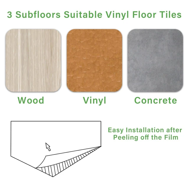 Alt view image 5 of 7 - 40-Pack Peel and Stick Floor Tiles Vinyl Floor 12 x 12 inch Self Adhesive Waterproof Flooring Planks DIY for Bathroom, Kitchen, Living Room, RV, Cover 40 Sq. Ft, Black Vein Marble