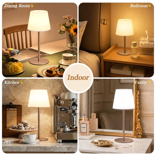 Alt view image 7 of 7 - Shower Lamp Rechargeable Waterproof Lamp, Cordless Table Lamp for Bathroom IP54 Spa-Like Shower Light, 4000mAh Battery Powered, 3 Color Modes, Stepless Dimming and Memory, for Bathtub Outdoor (1Pack)