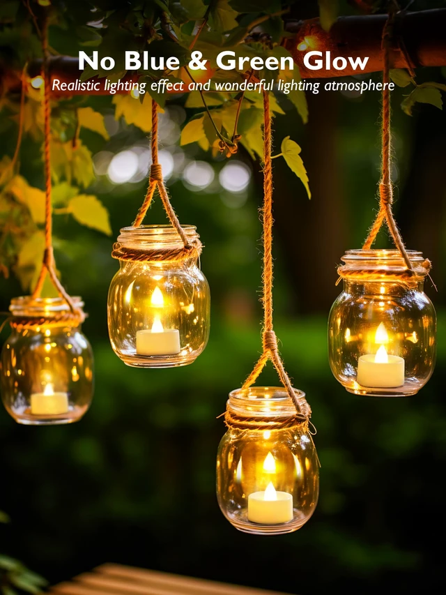 Alt view image 6 of 7 - 24Pack Battery Operated Tea Lights with Timer, 6H Timer Built-in 1.5" x 1.3" Flickering Electric Flameless LED Tealight Candles Votives for Table Centerpieces Holiday Home Fall Decor,Ivory