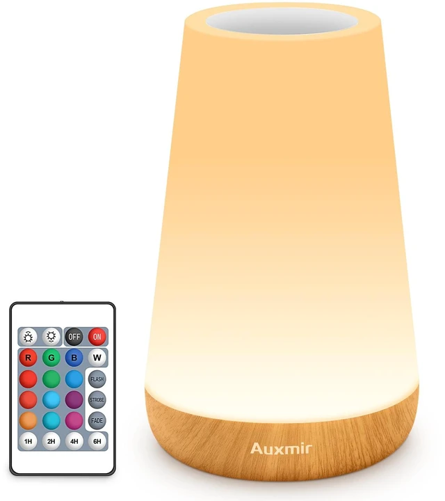 Main image of Rechargeable Night Light, Remote Control Lamp, Light Brown-2 Pack Touch Control, 13 Colors, 5 Brightness Levels, 4 Lighting Modes, 1/2/4/6-Hour Auto-Off, Portable for Nursery and Camping