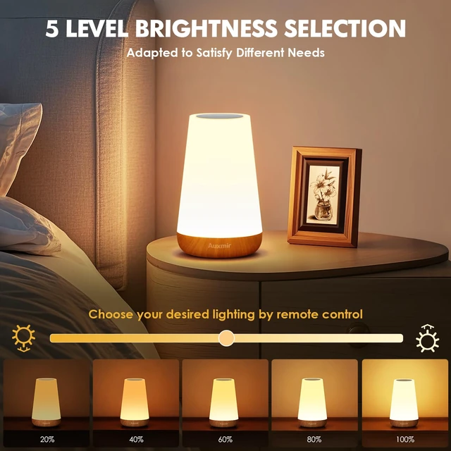Alt view image 3 of 7 - Rechargeable Night Light, Remote Control Lamp, Light Brown-2 Pack Touch Control, 13 Colors, 5 Brightness Levels, 4 Lighting Modes, 1/2/4/6-Hour Auto-Off, Portable for Nursery and Camping