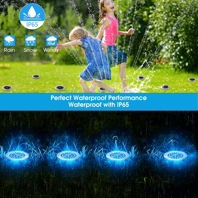 Alt view image 3 of 7 - Blue Solar Ground Lights Outdoor with 16 LEDs Waterproof Outdoor