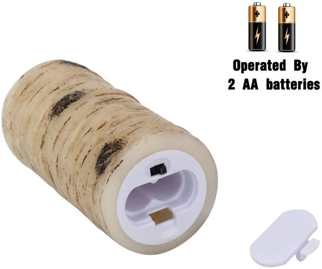 Alt view image 6 of 6 - Flameless Flickering LED Candles with Birch Bark Effect - Set of 9 Battery-Operated Real Wax Pillar with 10-Key Remote Control - 2/4/6/8 Hour Timer