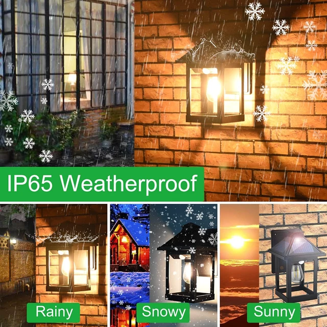 Alt view image 2 of 6 - Solar Wall Lanterns Outdoor with 3 Modes, Dusk to Dawn Motion Sensor Sconce Lights Waterproof, Exterior Front Porch Security Lamps Wall Mount Patio Fence Decorative Light Fixtures