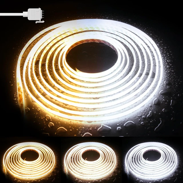 Main image of COB LED Strip Light CCT Tunable White IP65 Waterproof,CRI90+ 24ft/7.5m 2700K-6500K Dimmable 24V LED Tape Light,for Under Cabinet Bedroom Kitchen DIY Lighting(Adapter&Controller NOT Included)