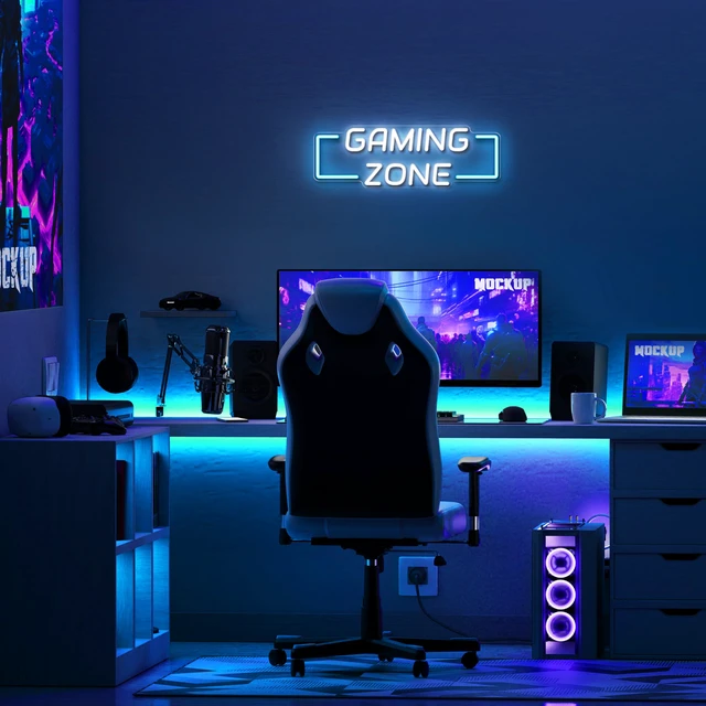 Alt view image 4 of 7 - Game Zone Neon Sign for Gameroom Wall Decor LED Light Signs - Gaming Zone Neon Sign for Teen Boy Bedroom- Best Gamer Gifts for Teenager, Kids