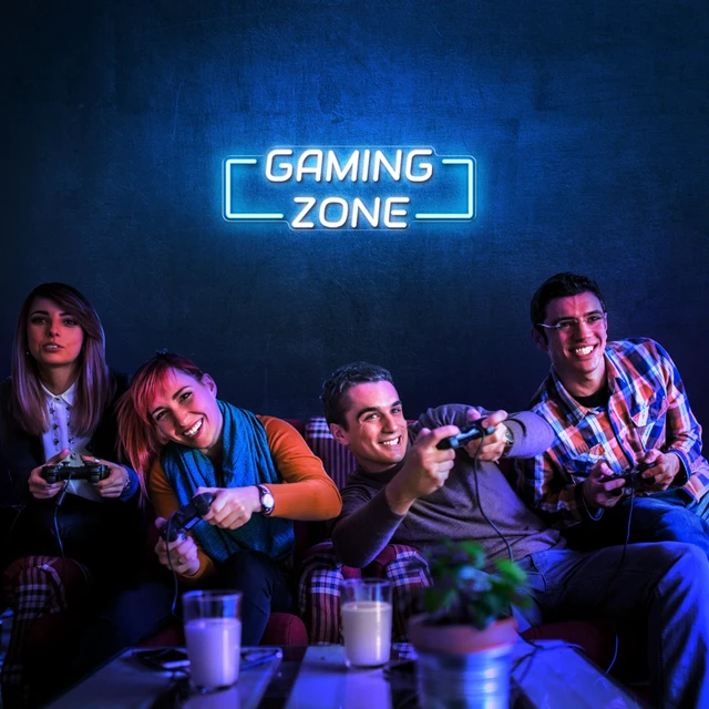 Alt view image 6 of 7 - Game Zone Neon Sign for Gameroom Wall Decor LED Light Signs - Gaming Zone Neon Sign for Teen Boy Bedroom- Best Gamer Gifts for Teenager, Kids