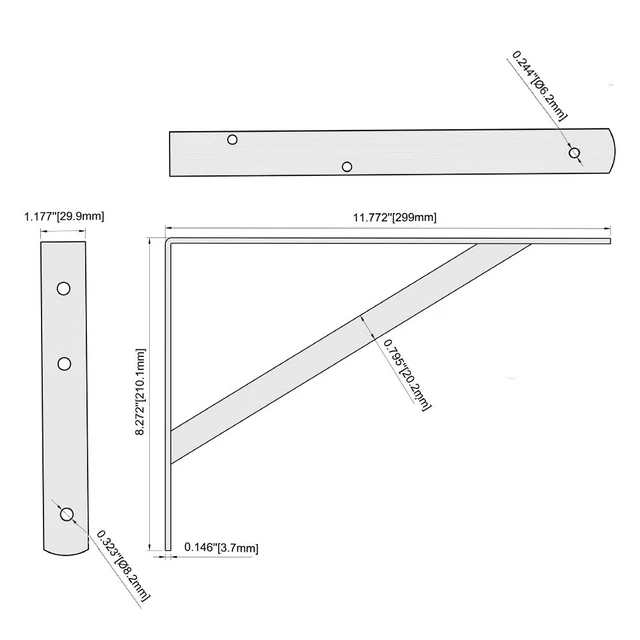 Alt view image 3 of 7 - Heavy Duty Shelf Brackets, 12 x 8 Inch White Metal L Brackets, 10 Pack 600LBS Per Pair, Stable Triangle Steel Design, Rust-Resistant Coating, Screws And Anchors Included For Space-Saving Storage