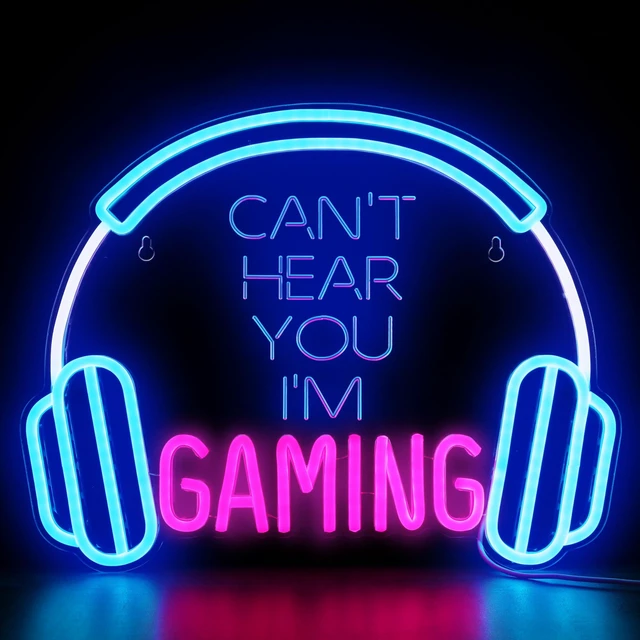 Main image of Gamer Neon Sign, Neon Headphone Signs for Gaming Room Decor - Can't Hear You I'm Gaming Headset LED Light Sign for Teen Boys Room Decor - Best Gamer Gifts for Teenage Boys, Kids