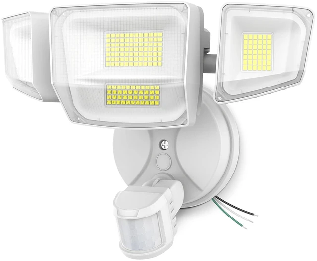 Main image of 90W 10000LM LED Motion Sensor Outdoor Lights, 4-Head Dusk to Dawn Outdoor Lighting, Hardwired Flood Lights, IP66 Waterproof 6500K Security Floodlight for Outside (White)