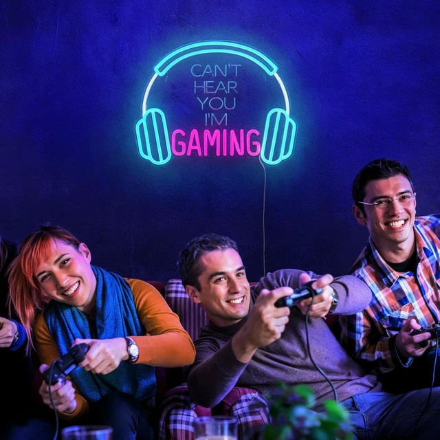 Alt view image 6 of 7 - Gamer Neon Sign, Neon Headphone Signs for Gaming Room Decor - Can't Hear You I'm Gaming Headset LED Light Sign for Teen Boys Room Decor - Best Gamer Gifts for Teenage Boys, Kids
