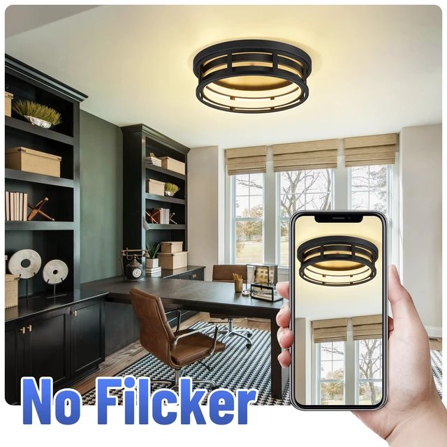 Alt view image 6 of 7 - LED Flush Mount Ceiling Light Fixture,Modern Hallway Light Fixtures Ceiling,3 Color Selectable Ceiling Lamp for Kitchen Hallway Entry Bedroom (1 Pack)