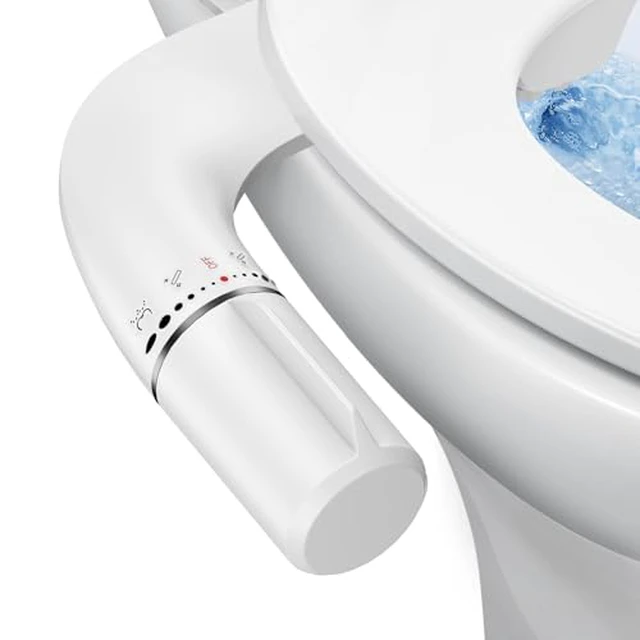 Alt view image 6 of 7 - Bidet Attachment for Existing Toilet Seats, Ultra-Slim, Non Electric, Dual Nozzle, Rear & Feminine Wash, Fresh Cold Water Sprayer, Badays Bedets Bedits Badette Bidgets, Black