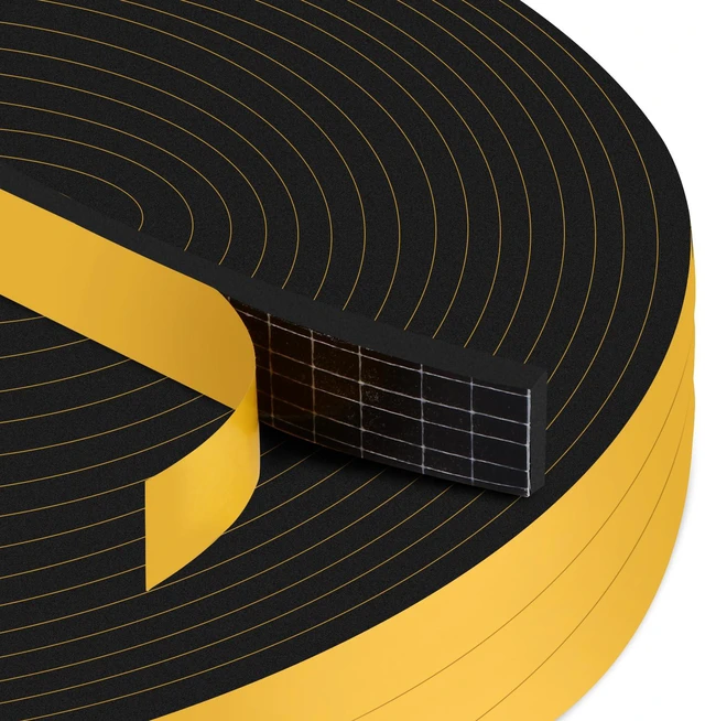 Main image of 50Ft Door Weather Stripping, (1/2in x 1/8in), Strong Adhesive, Sound Proof, Door Insulation, Weatherproof Foam Tape for Doors, Weatherstripping for Doors Frames, Windows