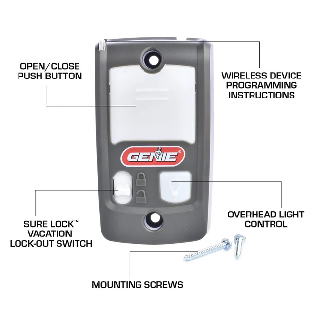 Alt view image 3 of 7 - Series II Garage Door Opener Wall Console - Sure-Lock/Vacation Lock for Extra Security - Light Control Button - Compatible with All Series II Garage Door Openers - Model GBWCSL2-BX
