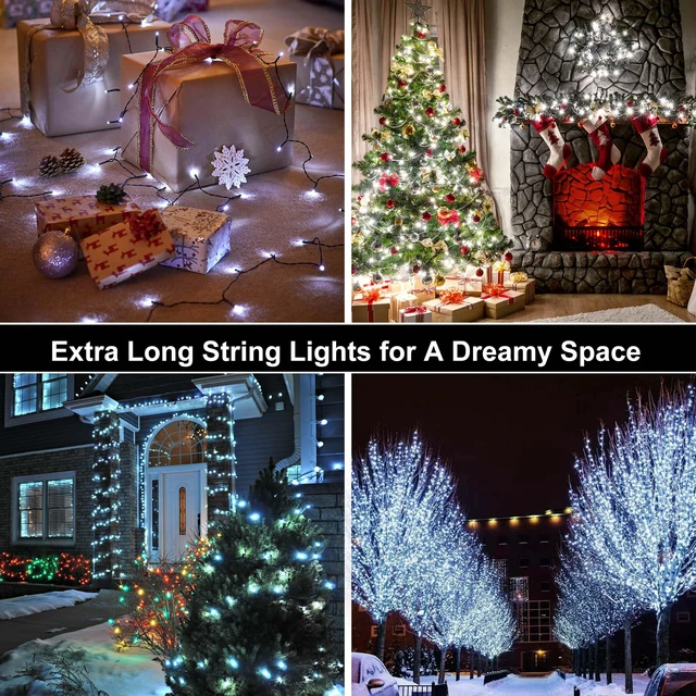 Alt view image 5 of 7 - 164Ft 500 LED White Christmas Lights, Waterproof 8 Twinkle with Memory Functions Christmas Tree Lights for Indoor Outdoor Christmas Tree Garden Decoration (164FT, White)