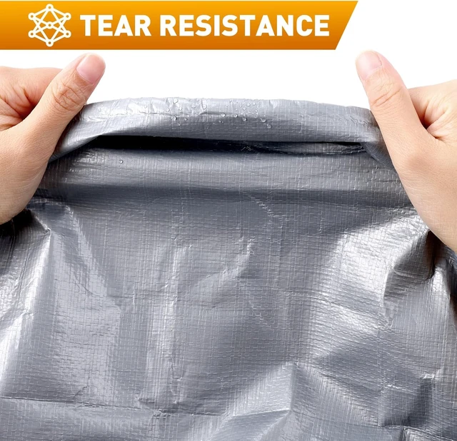 Alt view image 4 of 6 - 16x20 FT Waterproof Tarp, 16 Mil Thick Heavy Duty Cover Reinforced Edges & Rustproof Grommets - UV Resistant Tearproof Tarpaulin for Camping Tent, Pool Cover, Emergency Rain Shelter