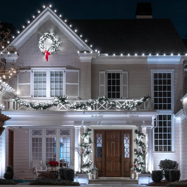 Alt view image 6 of 7 - 164Ft 500 LED White Christmas Lights, Waterproof 8 Twinkle with Memory Functions Christmas Tree Lights for Indoor Outdoor Christmas Tree Garden Decoration (164FT, White)