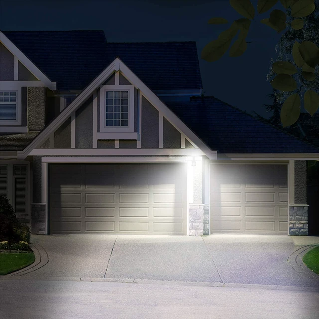 Alt view image 7 of 7 - Hardwired LED Security Lights Motion Sensor Outdoor, 40W 4000LM 5500K Daylight, 72 FT Range & 180° Detection, Easy to Install, IP65 Waterproof, 2 Head Flood Light for Garage, Yard, Porch