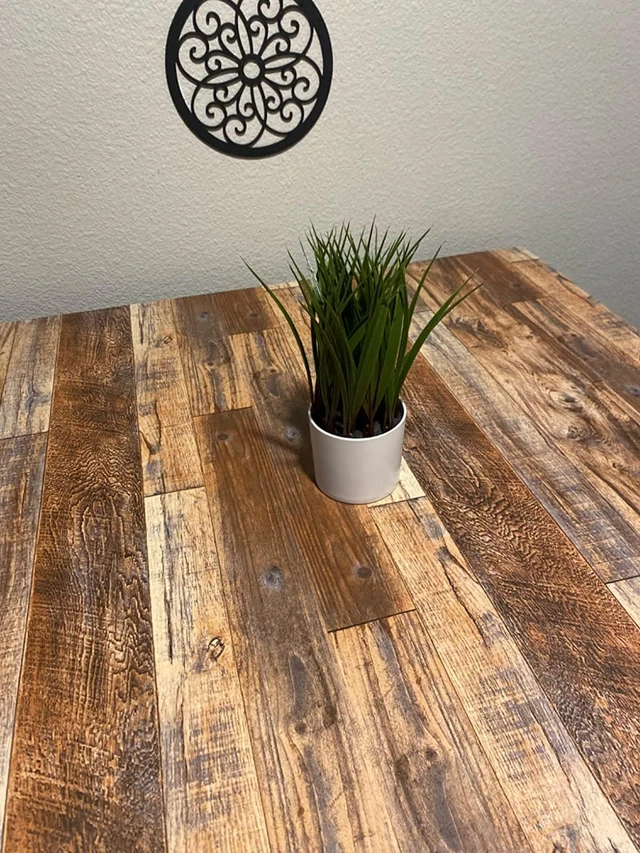 Alt view image 7 of 7 - Wood Grain Contact Paper Peel and Stick Wood Look Wallpaper for Countertops 35.4" x 236" Woodgrain Contact Paper Brown Wood Panel Removable Wallpaper Rustic Vinyl Wrap Easy to Install for Wall Cabinet