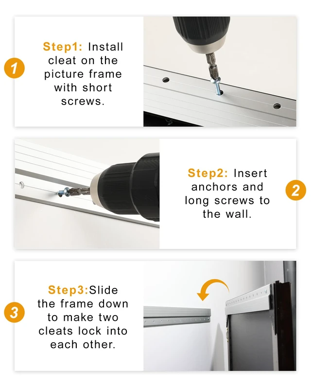 Alt view image 7 of 7 - French Cleat 30 inch, 2 Pairs Heavy Duty Aluminum Z Clips/Bar Hanger Interlocking Wall Mounting Bracket Hardware Kit for Hanging Mirrors, Picture, Shelf, Headboard, Cabinet, Whiteboard, Art, Frames