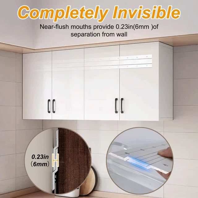Alt view image 6 of 7 - French Cleat 30 inch, 2 Pairs Heavy Duty Aluminum Z Clips/Bar Hanger Interlocking Wall Mounting Bracket Hardware Kit for Hanging Mirrors, Picture, Shelf, Headboard, Cabinet, Whiteboard, Art, Frames