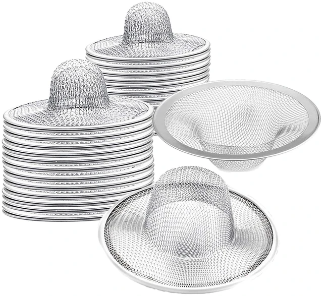 Main image of 40 pcs Heavy Duty Stainless Steel Slop Basket Filter Trap, 2.75" Top / 1" Mesh Metal Sink Strainer,Perfect for Kitchen Sink/Bathroom Bathtub Wash Basin Floor Drain Balcony Drain Hole RV Sink