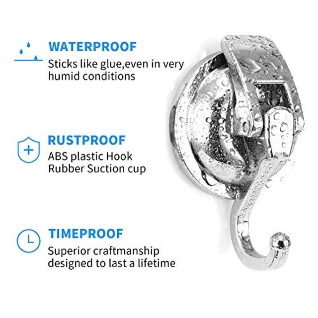 Alt view image 4 of 6 - Wreath Hanger, 6 Pack, Silver-Plated Polished Suction Hooks for Window Glass Kitchen Bathroom, Reusable Without Punching for Towel Loofah Robe Coat Wreath Decor, ABS Plastic
