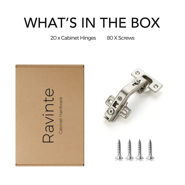 Alt view image 6 of 7 - Kitchen Cabinet Hinges,135 Degree Door Hinges, 10 Pairs 20 Pack Compatible with Lazy Susan Corner Cupboard, Full Overlay, for Face Frame Door, Concealed Corner, Cabinet Hardware