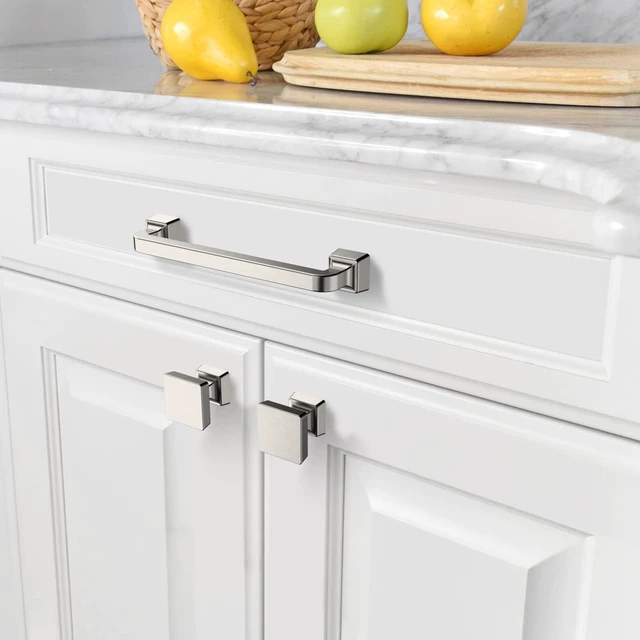 Alt view image 2 of 6 - 20 Pack Brushed Satin Nickel Cabinet Knobs 1.2 Inch(30mm) Single Hole Cabinet Handles Dresser Knobs Drawer Knobs and Pulls for Bathroom Cabinets ZH0008
