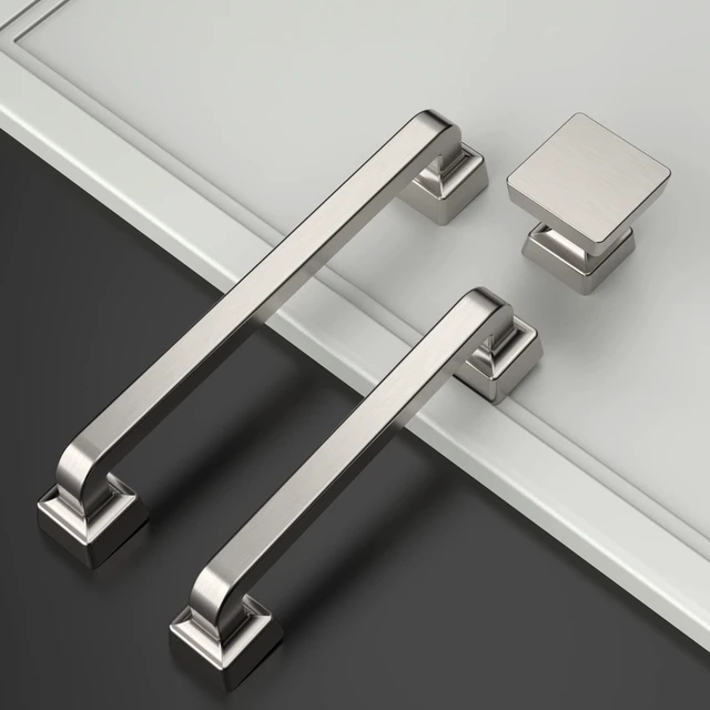 Alt view image 4 of 6 - 20 Pack Brushed Satin Nickel Cabinet Knobs 1.2 Inch(30mm) Single Hole Cabinet Handles Dresser Knobs Drawer Knobs and Pulls for Bathroom Cabinets ZH0008