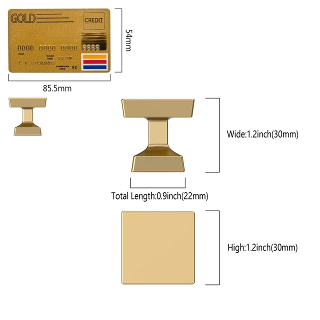Alt view image 2 of 6 - 20 Pack Champagne Bronze Gold Cabinet Knobs 1.2" Single Hole Cabinet Handles Dresser Knobs Drawer Knobs and Pulls for Bathroom Cabinets ZH0008