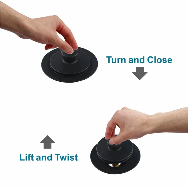 Alt view image 3 of 6 - Matte Black Tub Drain and Overflow Kit, Bathtub Drain Kit Universal Lift & Turn, Single Hole Faceplate, Fine/Coarse Thread Conversion Twist Trim Kit Assembly, For 1-3/8" and 1-1/2" Tub Drains
