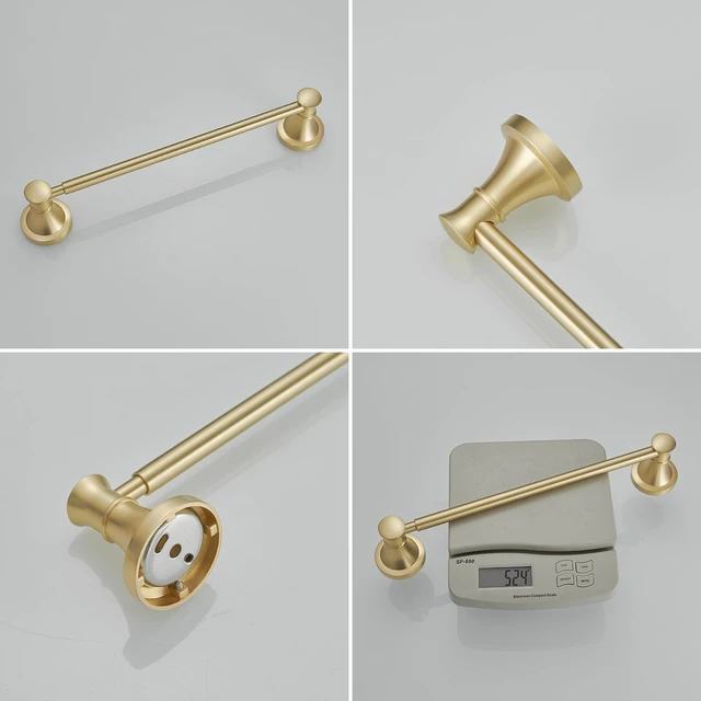 Alt view image 4 of 6 - Towel Racks for Bathroom Wall Mounted Bath Towel Bar Brushed Gold Adjustable 16-26 In, Wall Mounted Towel Holder, Stainless Steel, Rustproof, Towel Bar Rod Hanger Hardware Accessories Hotel