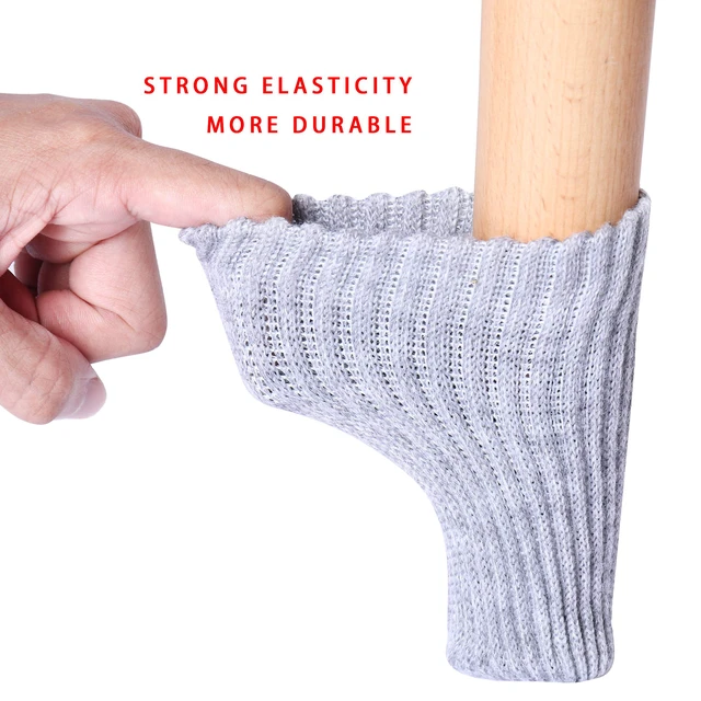 Alt view image 3 of 5 - 32 PCs Furniture Leg Socks - High Elastic Knitted Chair Leg Floor Protectors, Thickening Gray Chair Leg Covers Set, Move Easily and Reduce Noise (Pack of 2)