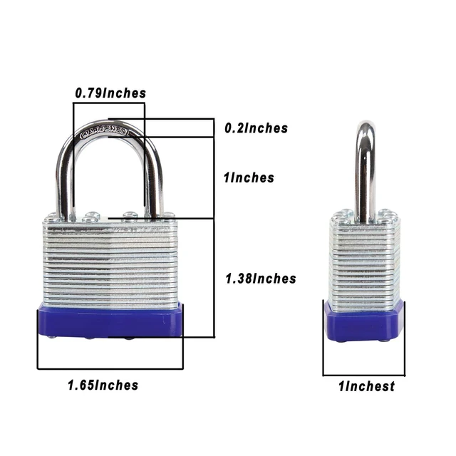 Alt view image 4 of 7 - ® Heavy Duty Outdoor Padlock, Keyed-Alike, Hardened Steel Shackle for Gate Shed Fence Truck Toolbox Locker Lock Body All Weather 1-9/16", 10PC Padlock with 20 Same Key, Hardened Steel Shackle