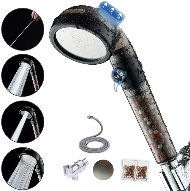 Main image of Filtered Shower Head with Handheld - High Pressure Mineral ShowerHead with Filters for Hard Water - Reduces Dry Itchy Skin, Easy Instal, 4 Modes, Water Saving, Durable, Detachable anti blocking