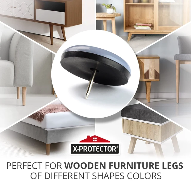 Alt view image 3 of 6 - Chair Glides 1.5" Furniture Glides 16 pcs Best Nail on Furniture Sliders Premium Chair Leg Floor Protectors Slide Effortlessly with Chair Leg Pads that Protects Your Floor!