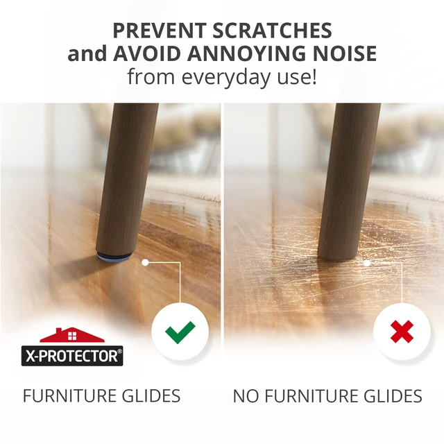 Alt view image 4 of 6 - Chair Glides 1.5" Furniture Glides 16 pcs Best Nail on Furniture Sliders Premium Chair Leg Floor Protectors Slide Effortlessly with Chair Leg Pads that Protects Your Floor!