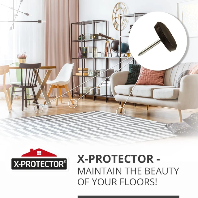 Alt view image 6 of 6 - Chair Glides 1" Furniture Glides 40 pcs (Brown) Nail-on Chair Sliders Premium Chair Leg Floor Protectors Slide Effortlessly with Chair Leg Pads That Protect Your Floor!