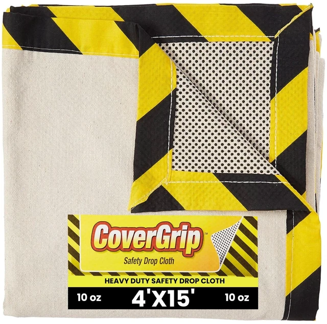 Main image of Heavy Duty Safe Path 10 Oz Canvas Safety Drop Cloth, 4' x 15'