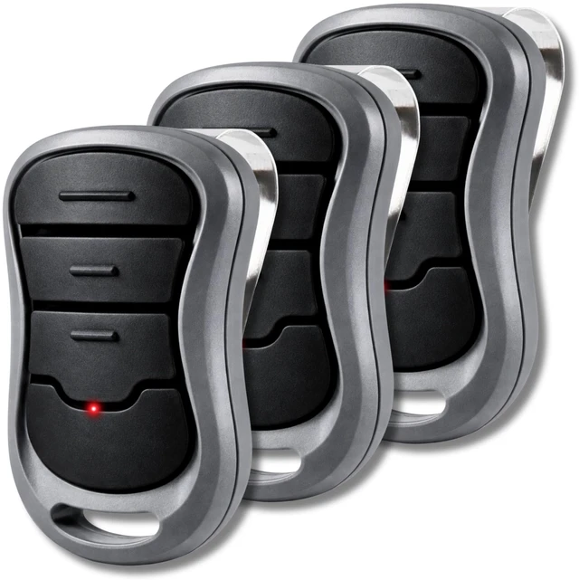Main image of 3X Door Opener Remote for Genie Intellicode G3T-R/G3T-BX 3-Button replacement for G3T-A, G1T-BX, GITR-3, OCDTR-3, Auto-Seek Dual Frequency 315/390 MHz, Visor Clips Batteries Included
