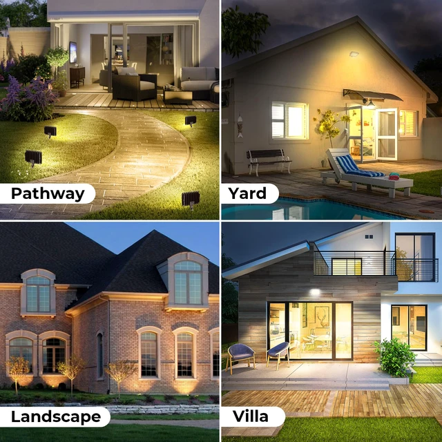 Alt view image 5 of 7 - 20W 2800LM LED Flood Lights Outdoor, 3000K, UL Listed, 2 Pack IP65 Waterproof Exterior Security Wall Lighting with 180°Knuckle, 120V Outside Aluminum Fixture for Yard Patio Garage Doorway