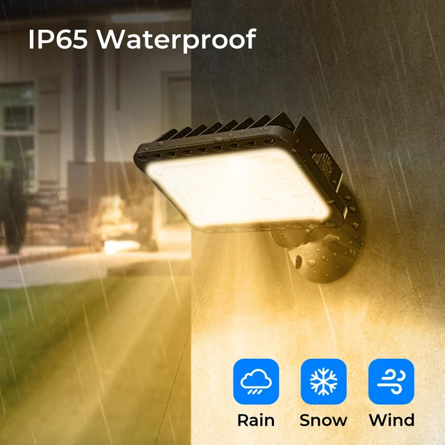 Alt view image 4 of 7 - 20W 2800LM LED Flood Lights Outdoor, 3000K, UL Listed, 2 Pack IP65 Waterproof Exterior Security Wall Lighting with 180°Knuckle, 120V Outside Aluminum Fixture for Yard Patio Garage Doorway