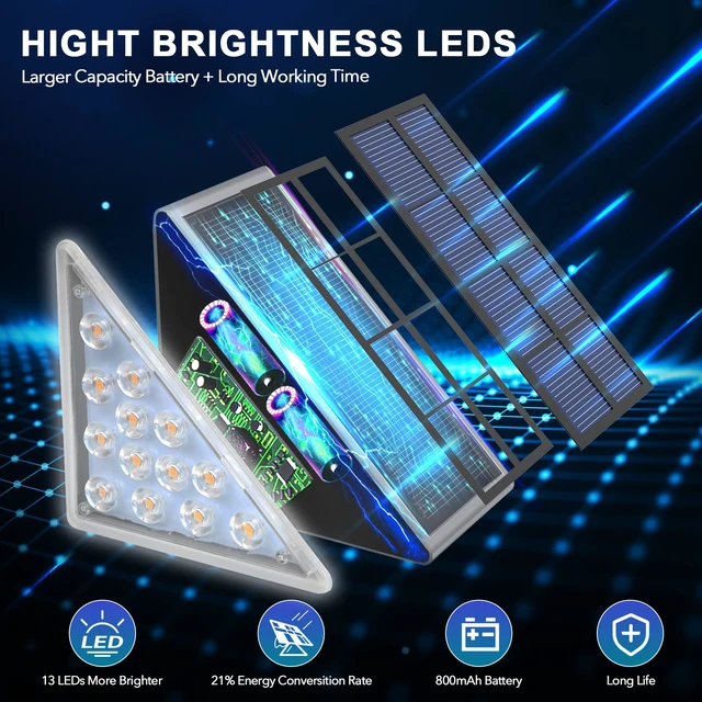 Alt view image 4 of 6 - LED Solar Step Lights Waterproof Outdoor Stair Lights, Warm White Solar Deck Light IP67 Solar Decoration Lights for Yard, Patio, Garden, Walkways, Front Door, Pathway, Driveway, Porch 2PK