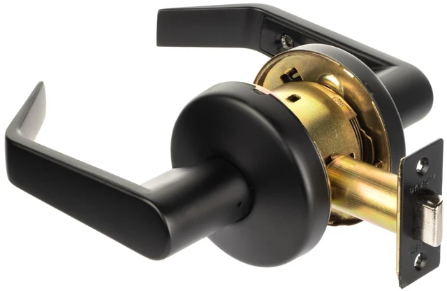 Main image of Austin Passage Lever Set, ADA, Light Duty, Flat Black ADA Compliant Passage Door Lever Lockset For Hallway Or Closet Use, Non-Locking, Light Duty Construction, Model AUS-30-US19