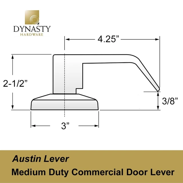 Alt view image 2 of 4 - Austin Passage Lever Set, ADA, Light Duty, Flat Black ADA Compliant Passage Door Lever Lockset For Hallway Or Closet Use, Non-Locking, Light Duty Construction, Model AUS-30-US19