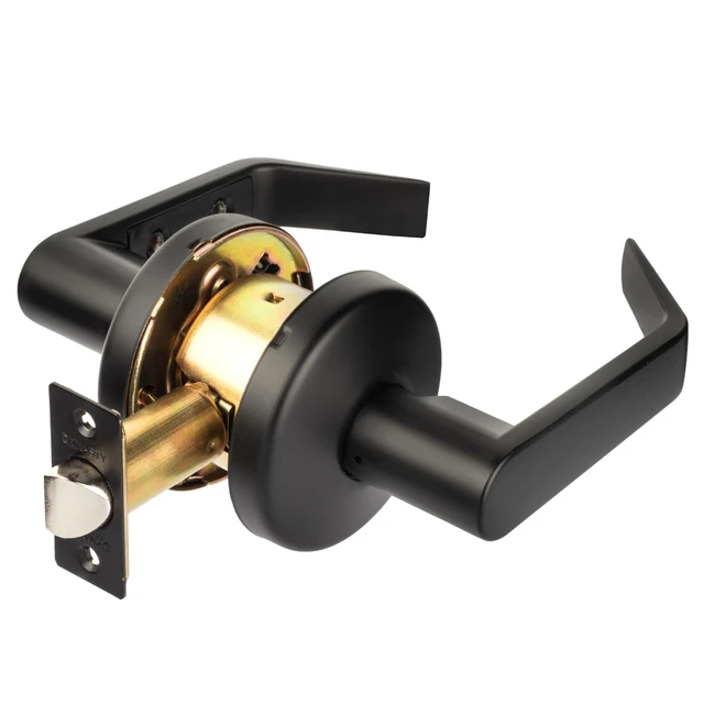Alt view image 4 of 4 - Austin Passage Lever Set, ADA, Light Duty, Flat Black ADA Compliant Passage Door Lever Lockset For Hallway Or Closet Use, Non-Locking, Light Duty Construction, Model AUS-30-US19